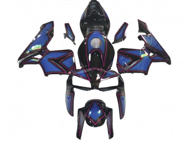 2005-2006 Honda CBR600RR Motorcycle Fairings - Deep Blue Pink Outline