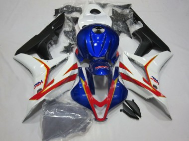 2007-2008 Honda CBR600RR Motorcycle Fairing - White Red Blue HRC