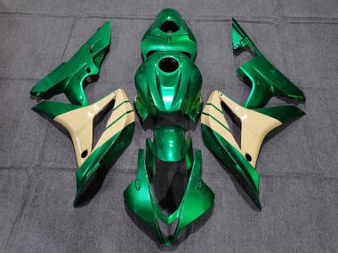2007-2008 Honda CBR600RR Motorcycle Fairings - Emerald Green Tan