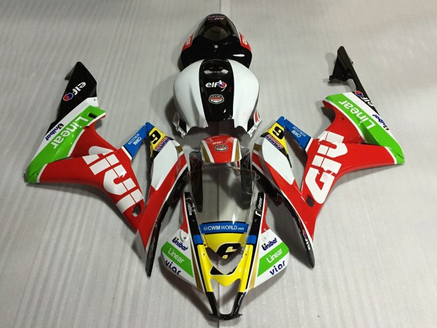 2007-2008 Honda CBR600RR Motorcycle Fairings - White Red Green Yellow Glossy Black Givi 6