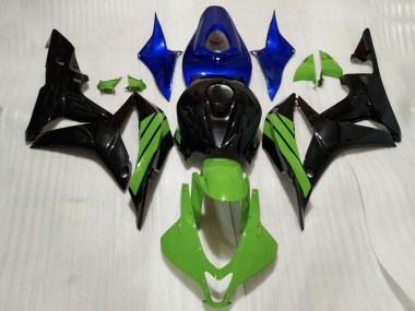 2007-2008 Honda CBR600RR Motorcycle Fairings - Blue Green Glossy Black