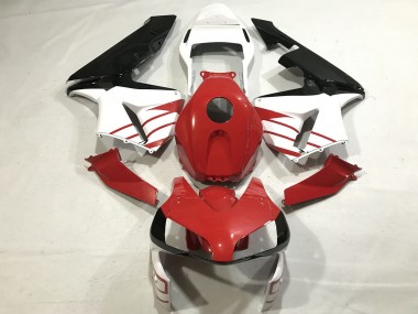 2003-2004 Honda CBR600RR Motorcycle Fairings - White Red Glossy Black