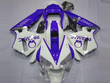 2003-2004 Honda CBR600RR Motorcycle Fairings - White Blue Pramac
