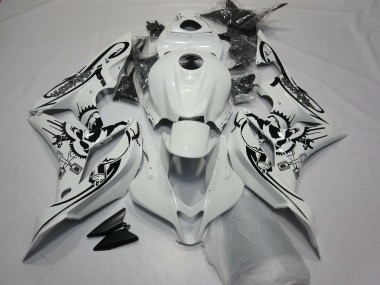 2007-2008 Honda CBR600RR Motorcycle Fairings - White Black