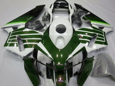 2003-2004 Honda CBR600RR Motorcycle Fairings - White Green Fade