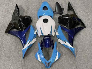 2009-2012 Honda CBR600RR Motorcycle Fairing - White Blue Glossy Black