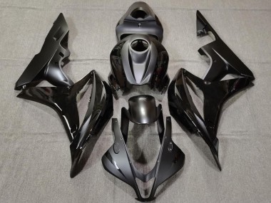 2007-2008 Honda CBR600RR Motorcycle Fairings - Glossy Black Matte Black