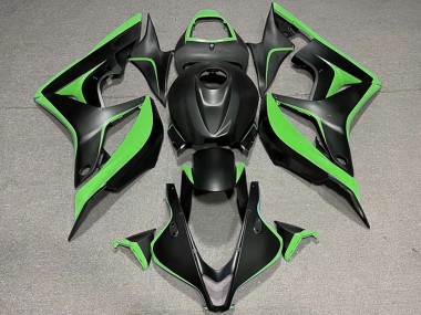 2007-2008 Honda CBR600RR Motorcycle Fairing - Green Matte Black