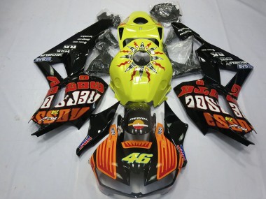 2013-2023 Honda CBR600RR Motorcycle Fairings - Yellow Orange Glossy Black Rossi 46