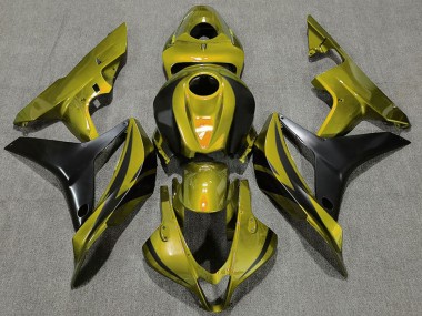 2007-2008 Honda CBR600RR Motorcycle Fairings - Gold Matte Black OEM Style