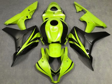 2007-2008 Honda CBR600RR Motorcycle Fairings - Neon Yellow Matte Black OEM Style