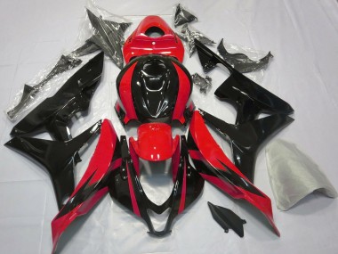 2007-2008 Honda CBR600RR Motorcycle Fairings - Red Glossy Black OEM Style