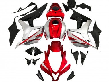 2007-2008 Honda CBR600RR Motorcycle Fairings - Silver Red Glossy Black OEM Style