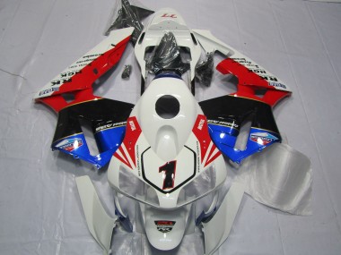 2003-2004 Honda CBR600RR Motorcycle Fairings - White Red Blue Glossy Black EuroBet