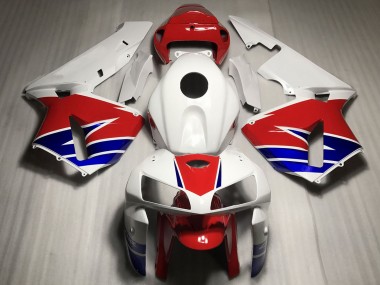 2005-2006 Honda CBR600RR Motorcycle Fairings - White Red Blue