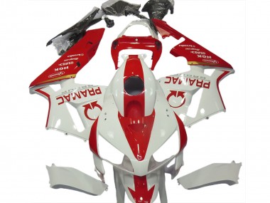2005-2006 Honda CBR600RR Motorcycle Fairings - White Red Pramac