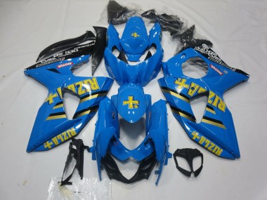 2009-2016 Suzuki GSXR 1000 Motorcycle Fairings - Blue Gold Black Rizla