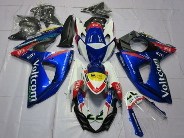 2009-2016 Suzuki GSXR 1000 Motorcycle Fairings - White Blue Yellow Red Voltcom 22