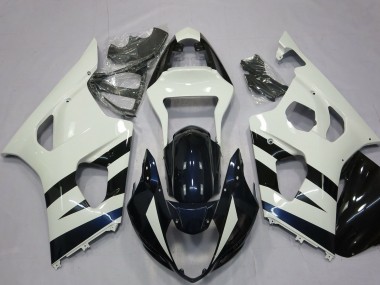 2003-2004 Suzuki GSXR 1000 Motorcycle Fairings - White Glossy Black