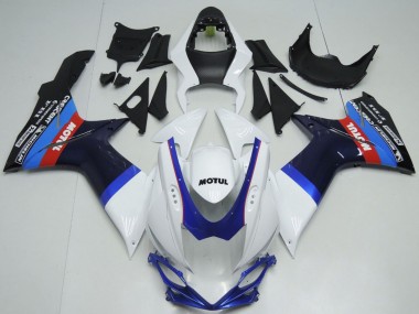 2011-2024 Suzuki GSXR 600 / GSXR 750 Motorcycle Fairings - White Blue Black Red Motul