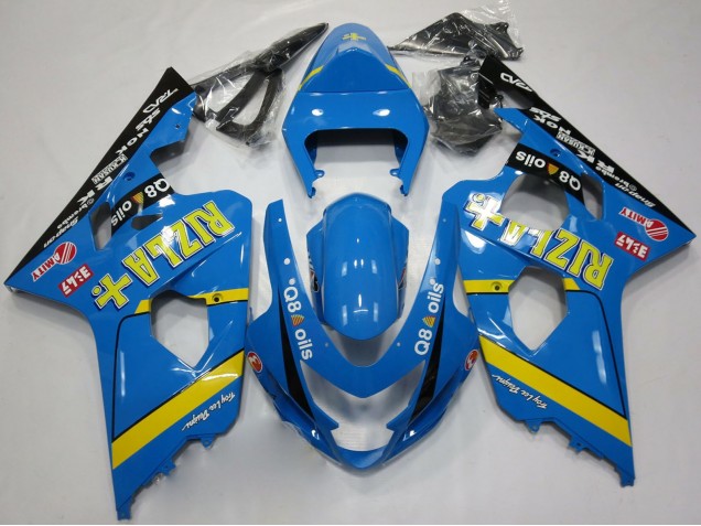 2004-2005 Suzuki GSXR 600 / GSXR 750 Motorcycle Fairings - Blue Gold Black Rizla