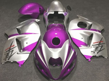 1996-2007 Suzuki GSXR 1300 Motorcycle Fairings - Glossy Pink and Silver
