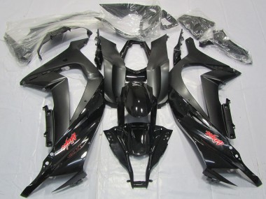 2011-2015 Kawasaki ZX10R Motorcycle Fairings - Glossy Black Matte Black Red Decal