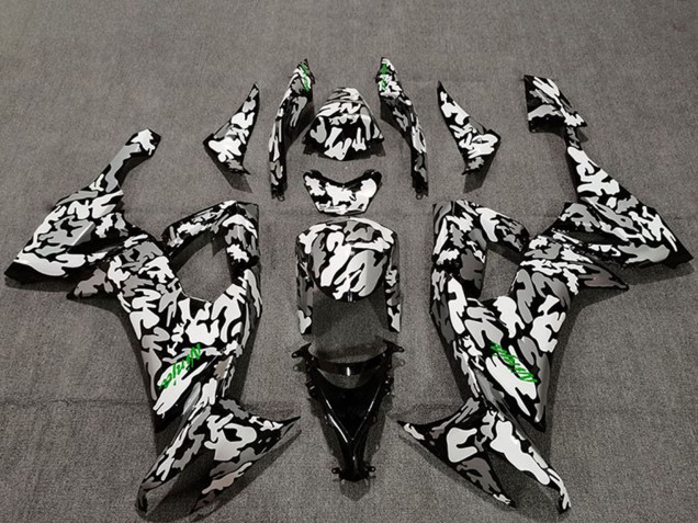 2008-2010 Kawasaki ZX10R Motorcycle Fairings - Camouflage Green Decals
