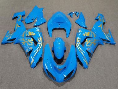 2006-2007 Kawasaki ZX10R Motorcycle Fairings - Light Blue Gold