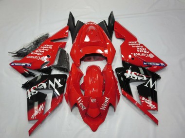 2004-2005 Kawasaki ZX10R Motorcycle Fairings - Red West