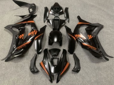 2016-2020 Kawasaki ZX10R Motorcycle Fairings - Matte Black Orange Ninja