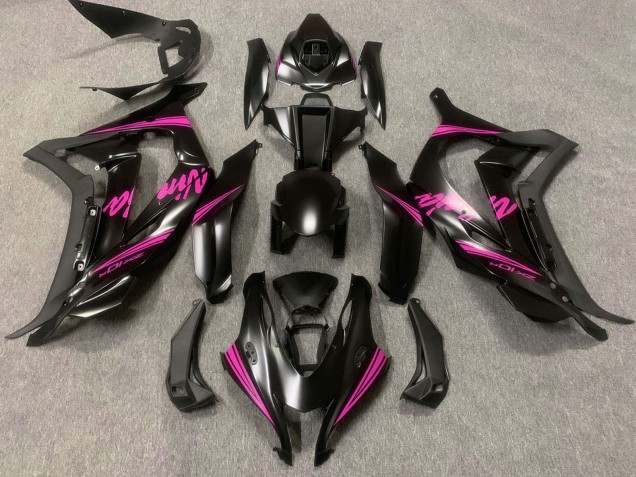 2016-2020 Kawasaki ZX10R Motorcycle Fairings - Matte Black Pink Ninja