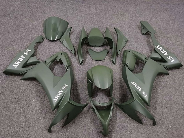 2008-2010 Kawasaki ZX10R Motorcycle Fairings - US Army Green