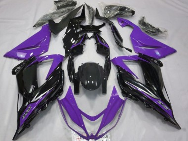 2013-2018 Kawasaki ZX6R Motorcycle Fairings - Purple Glossy Black