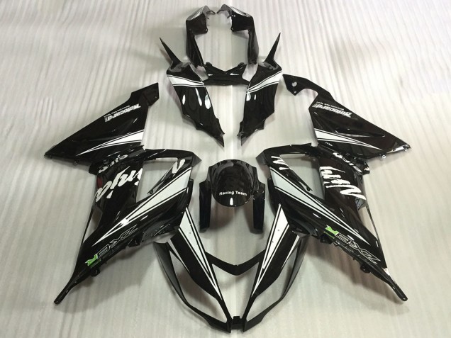 2013-2018 Kawasaki ZX6R Motorcycle Fairings - Glossy Black White