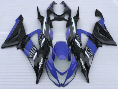 2013-2018 Kawasaki ZX6R Motorcycle Fairings - Blue Black White