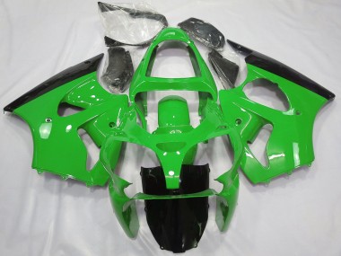 2000-2002 Kawasaki ZX6R Motorcycle Fairings - Green Glossy Black