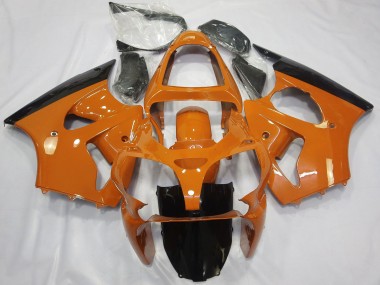 2000-2002 Kawasaki ZX6R Motorcycle Fairings - Orange Glossy Black