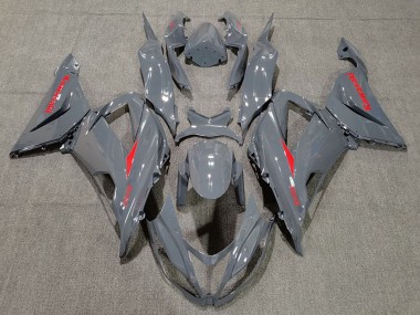 2013-2018 Kawasaki ZX6R Motorcycle Fairings - Nardo Grey Red