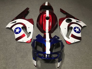 2002-2006 Kawasaki ZX12R Motorcycle Fairings - Red Blue White Star Captain America