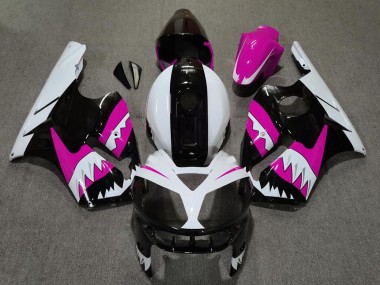 2002-2006 Kawasaki ZX12R Motorcycle Fairings - Pink Black White Shark