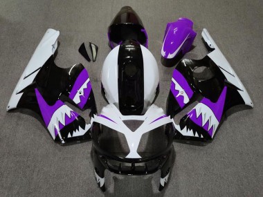 2002-2006 Kawasaki ZX12R Motorcycle Fairings - Purple Black White Shark