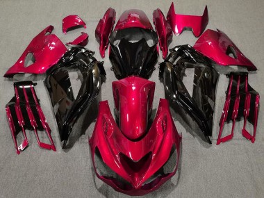 2012-2024 Kawasaki ZX14R Motorcycle Fairings - Red Glossy Black