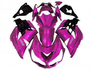 2012-2024 Kawasaki ZX14R Motorcycle Fairings - Hot Pink Black