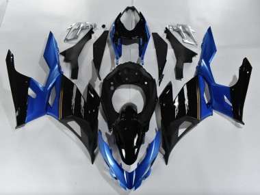 2018-2024 Kawasaki Ninja 400 Motorcycle Fairings - Blue Glossy Black