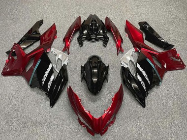 2018-2024 Kawasaki Ninja 400 Motorcycle Fairings - Red Glossy Black