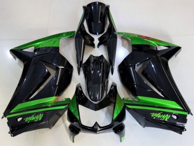2008-2012 Kawasaki Ninja 250 Motorcycle Fairings - Green Glossy Black