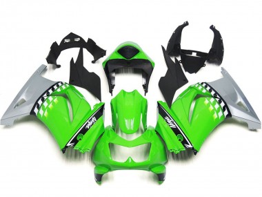 2008-2012 Kawasaki Ninja 250 Motorcycle Fairings - Green Silver Black