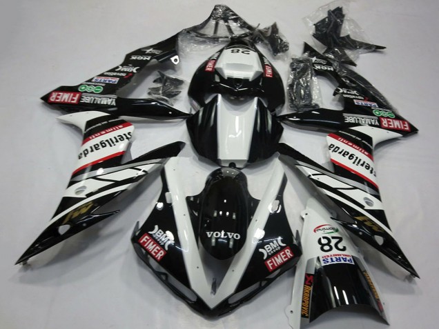 2004-2006 Yamaha R1 Motorcycle Fairings - White Black Volvo Fimer Yamalube Sterilgarda 28