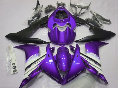 2004-2006 Yamaha R1 Motorcycle Fairings - Purple White Matte Black